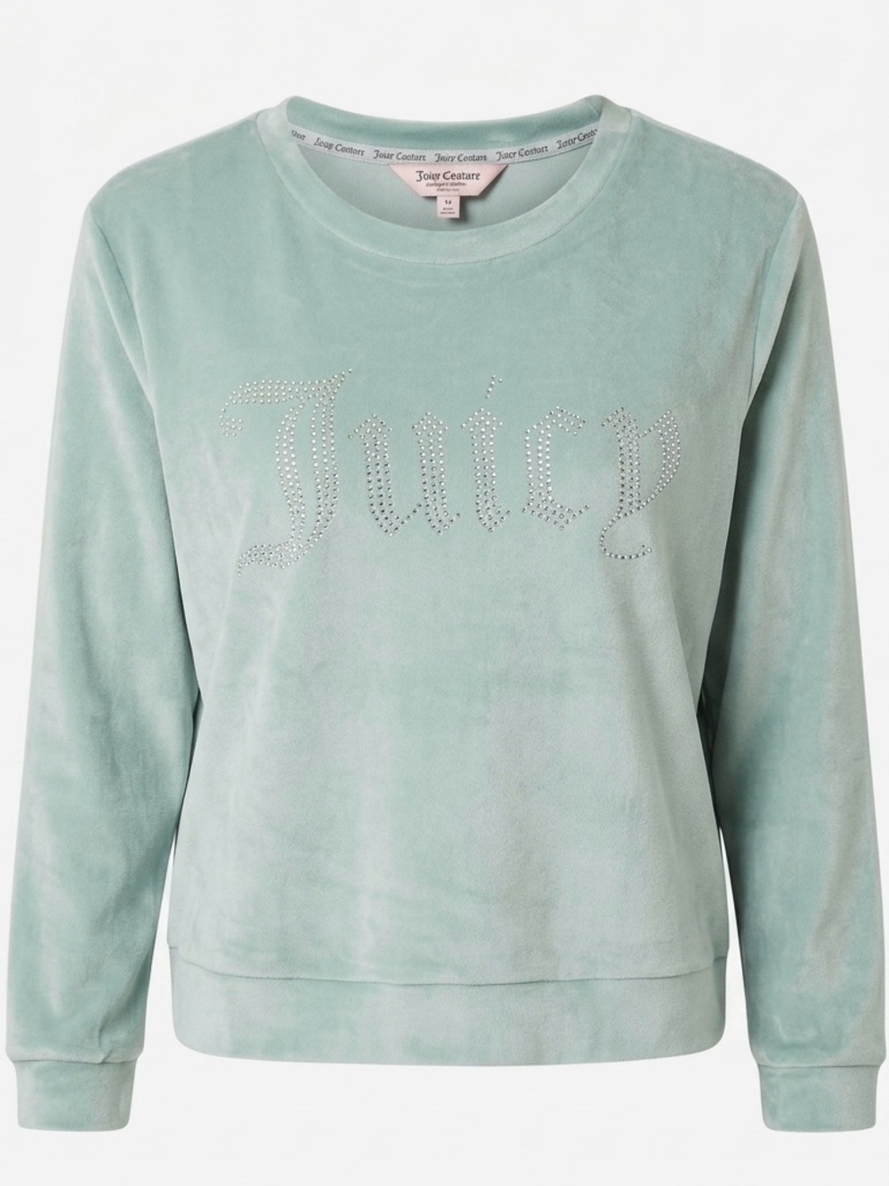 Juicy Couture Y2K Mint Green Rhinestone Logo Sweatshirt -size medium-loungewear